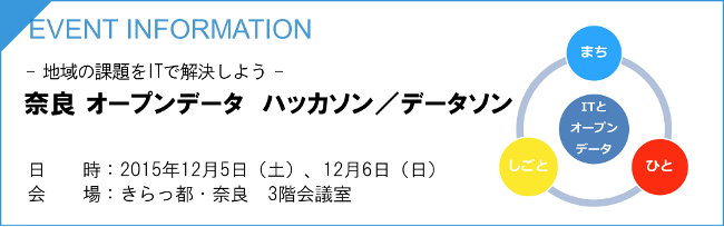 - 地域の課題をITで解決しよう - 奈良 オープンデータ　ハッカソン／データソン