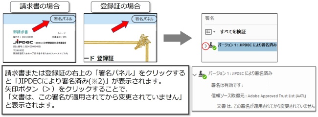 デジタル請求書・登録証のeシール表示例